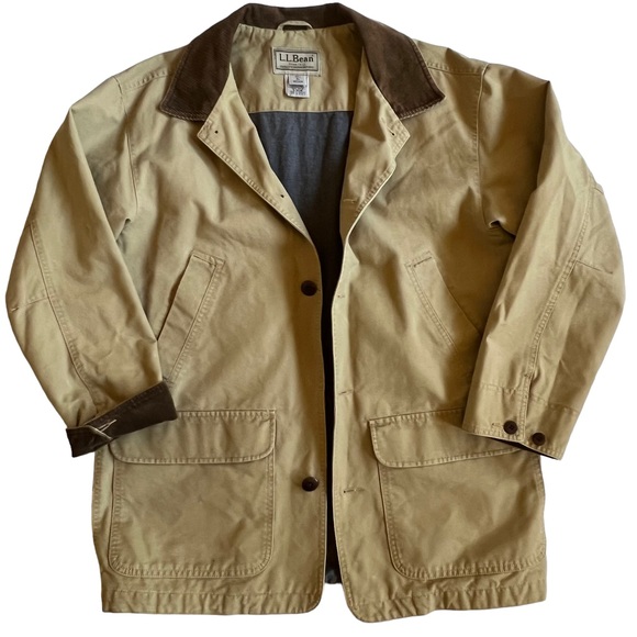 SOLD L. L. Bean Mens Original Field Canvas Barn Jacket Flannel Lining M - Picture 2 of 12